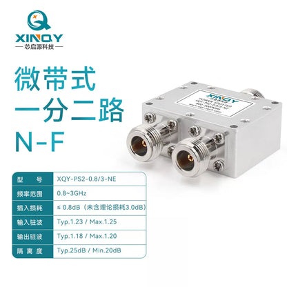 XINQY N-microstrip power divider, 1-to-2 passive L-band GNSS/GPS/BeiDou antenna signal distribution, 0.8-3GHz (standard model) [1]