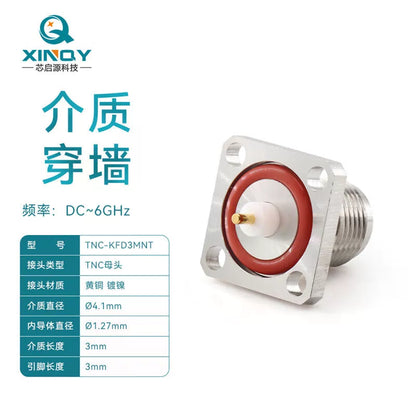 XINQY RF Coaxial Connector 6G Waterproof/Dielectric Through-Wall Panel Mount Connector TNC-KFD3MNT/5 pieces [1]