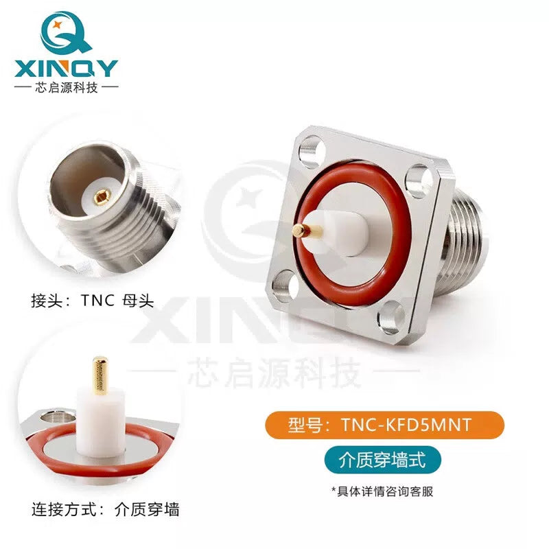XINQY RF Coaxial Connector 6G Waterproof/Dielectric Through-Wall Panel Mount Connector TNC-KFD5MNT/5 pieces [4]