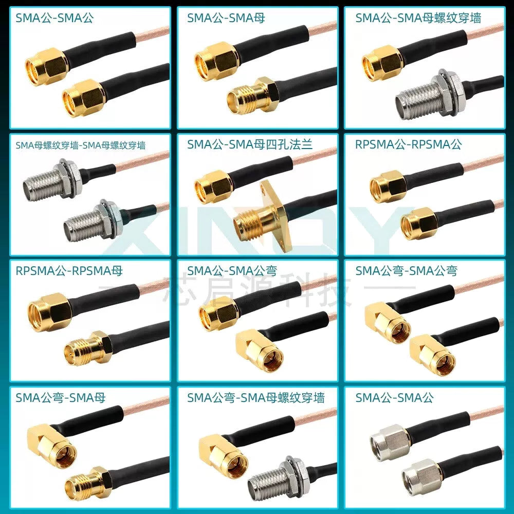 XINQY RF cable SMA RG316 coaxial adapter cable 6G GPS/WIFI/feeder extension jumper RPSMA male to RPSMA male (reverse polarity) internal thread; 3m/2 pieces [3]