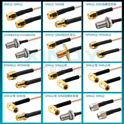 XINQY RF cable SMA RG316 coaxial adapter cable 6G GPS/WIFI/feeder extension jumper RPSMA male to RPSMA male (reverse polarity) internal thread; 3m/2 pieces [3]