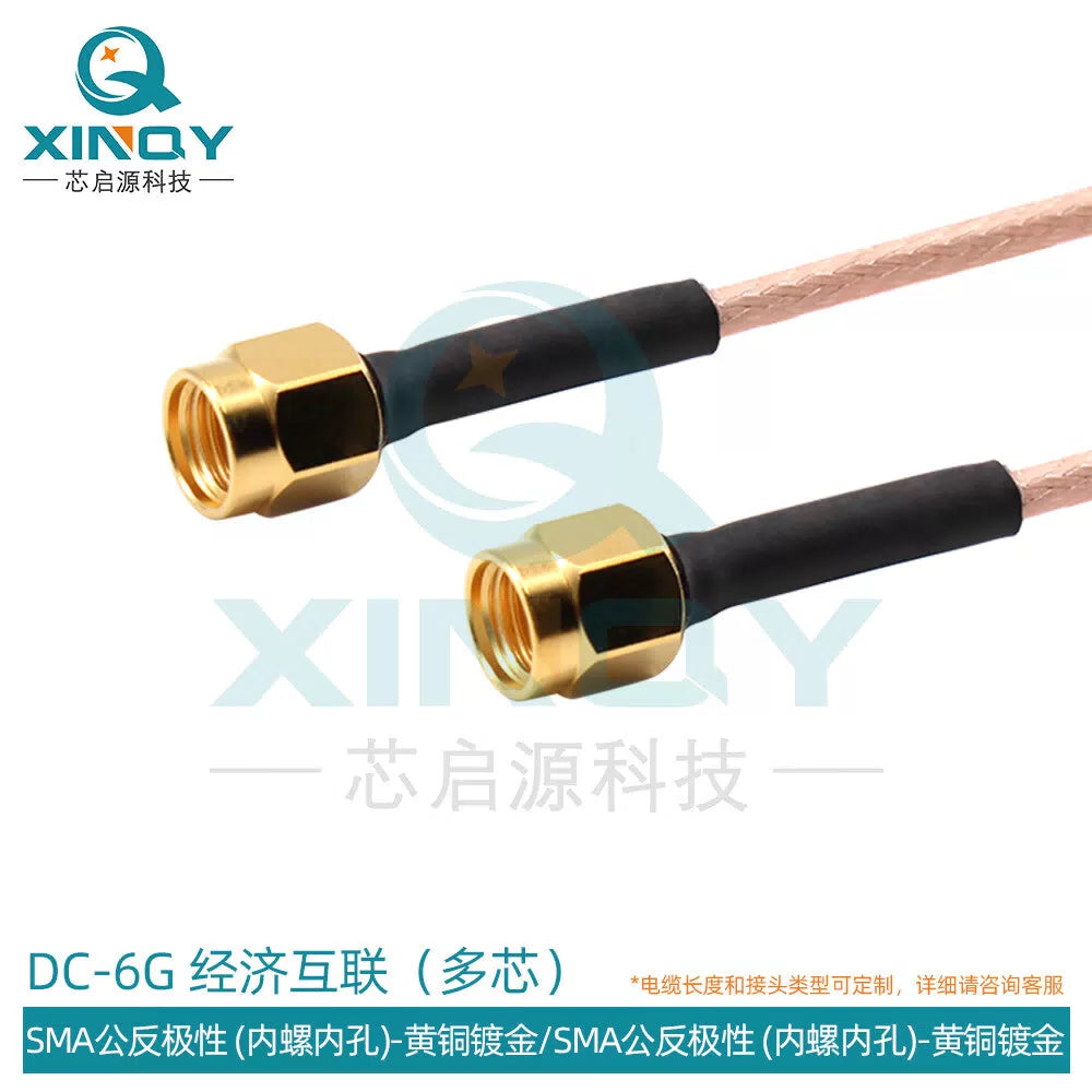 XINQY RG316 RF Cable SMA/N/TNC Extension Feeder 0-6G RF Connector Coaxial Jumper RPSMA Male to RPSMA Male (Reverse Polarity); 0.5m/2 pieces [1]