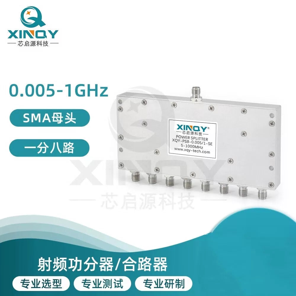 XINQY SMA 1-to-8 power divider, 0.005/1G power distribution, low-frequency clock synchronization, 5-1000M; SMA to 4, 0.005/1G (5-1002M). [2]