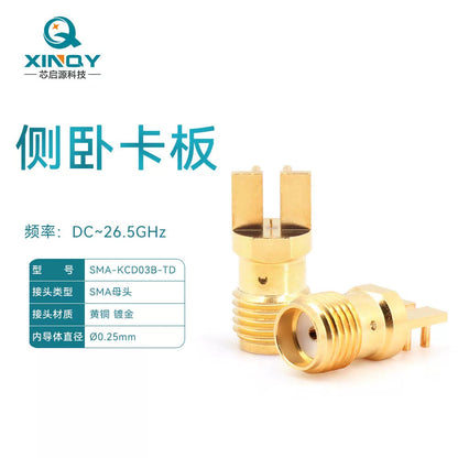 XINQY SMA Female Edge Through-Board Connector SMA-KCD03B PCB/Printed Board Positioning Pin Soldering Head, 5 pieces. [1]