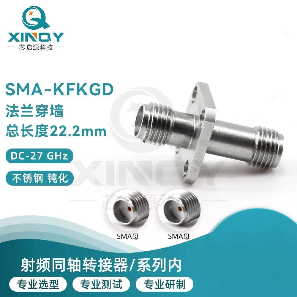 XINQY SMA Four-Hole Flange Adapter 27GHz RF Coaxial Adapter Shielded Chassis Connector 0-27GHz [2]