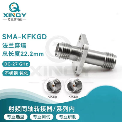 XINQY SMA Four-Hole Flange Adapter 27GHz RF Coaxial Adapter Shielded Chassis Connector 0-27GHz [2]