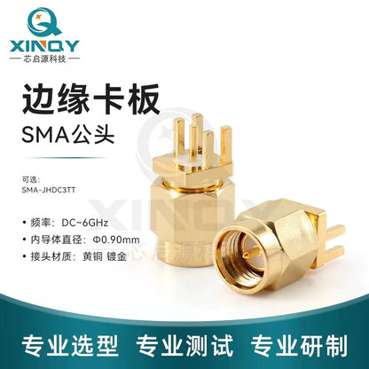 XINQY SMA-JHDC3 Printed Circuit Board RF Connector, Male with Internal Screw and Pin, PCB Edge Bracket Soldering Socket, SMA-JHDC3TT (Male) / 10 pieces [2]