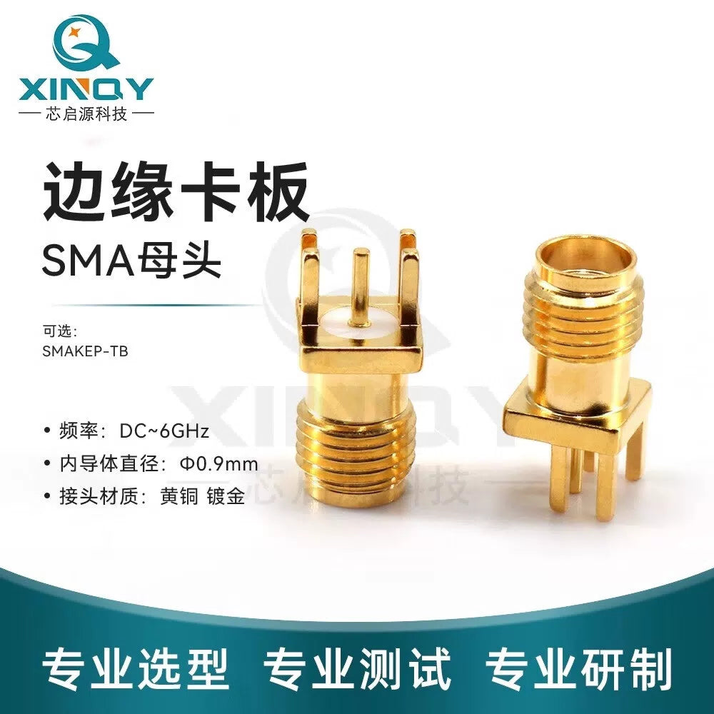 XINQY SMA-KE Edge Soldering RF Connector 6G Circuit Board Offset Pin Connector KHD Female SMA Female - Vertical Through-Board Soldering (6G) / 10 Pieces [2]