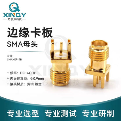XINQY SMA-KE Edge Soldering RF Connector 6G Circuit Board Offset Pin Connector KHD Female SMA Female - Vertical Through-Board Soldering (6G) / 10 Pieces [2]