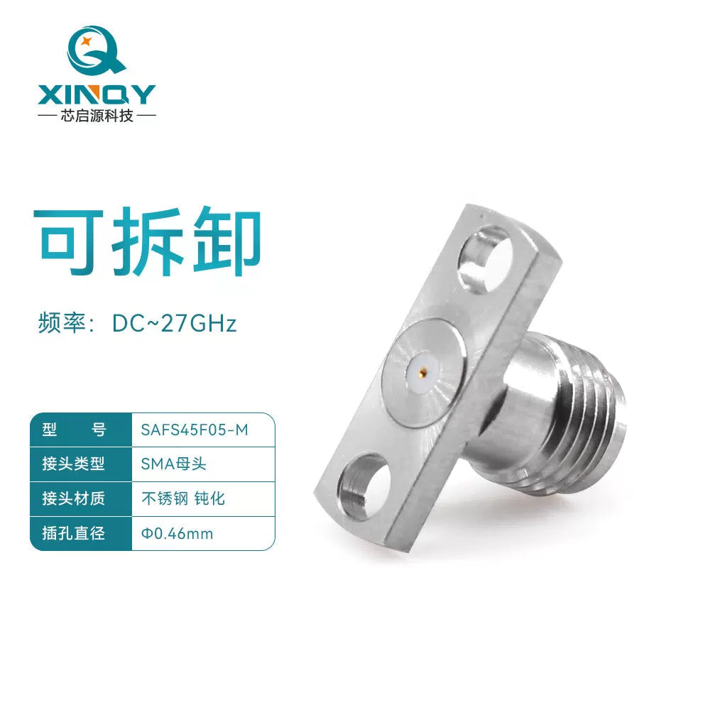 XINQY SMA-KFD RF Connector 27G Cavity Module Glass Bead Pin Panel Solderless Connector SAFS45F05-M (Pin Diameter 0.46mm)/2 pieces [1]