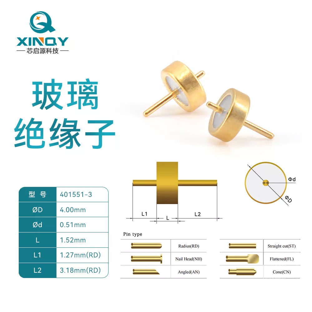 XINQY SMA-KFD RF Connector 27G Cavity Module, Glass Bead Pin, Solderless Panel Head, 0.51mm Glass Bead Pin + Connector Combination / 2 Pieces [1]