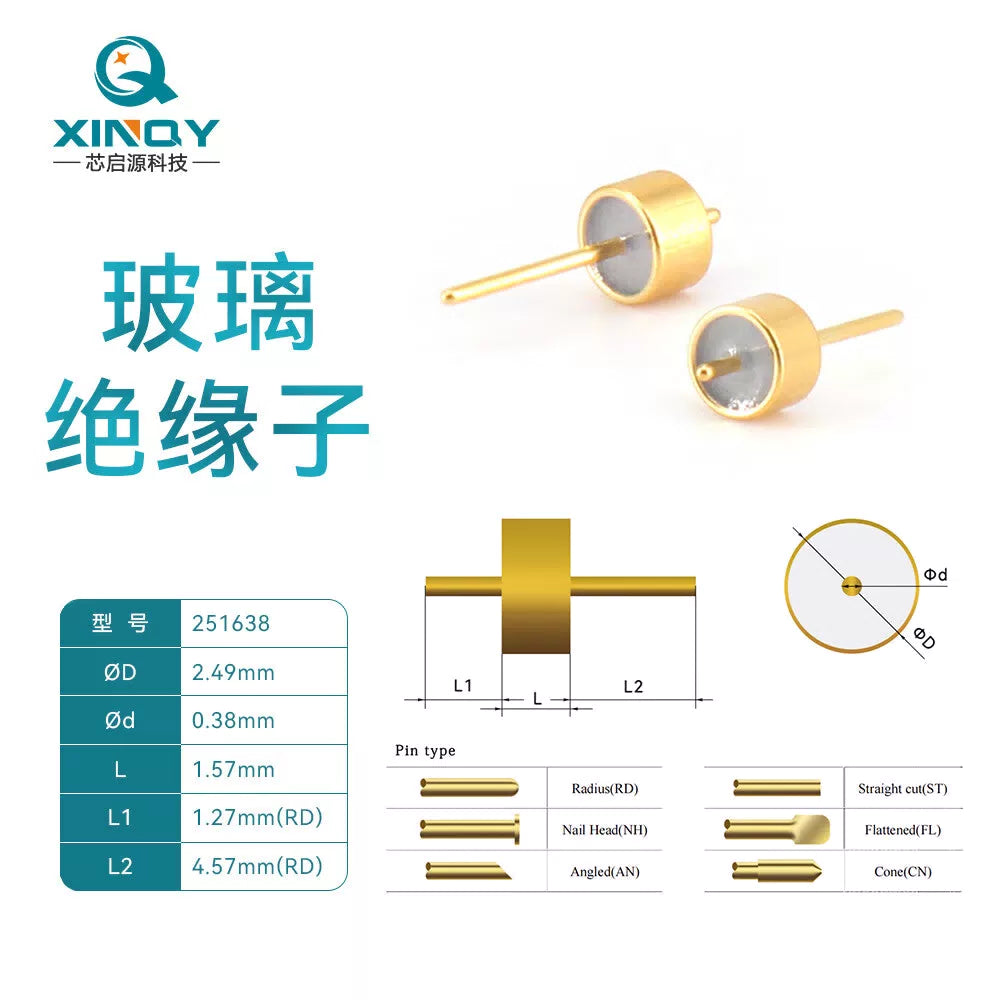 XINQY SMA-KFD RF Connector 27G Cavity Module with Glass Bead Pins, Solderless Panel Head, 0.38 Glass Bead Pin + Connector Combination / 2 Pieces [1]