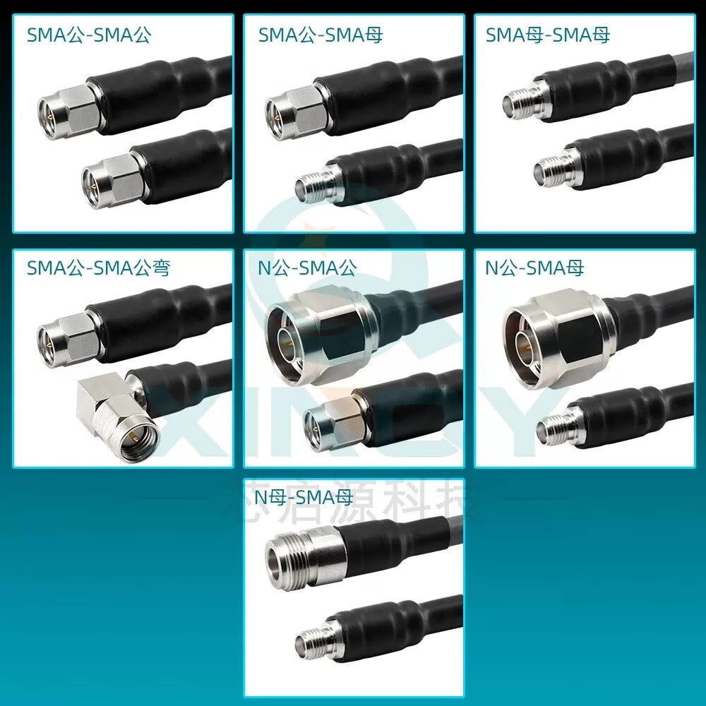 XINQY SMA/N High-Power Low-Loss Stable Phase RF Cable 18G Test Grade Cable Assembly High-Frequency Interconnect SMA Male Connector - SMA Male Elbow; 3m [3]