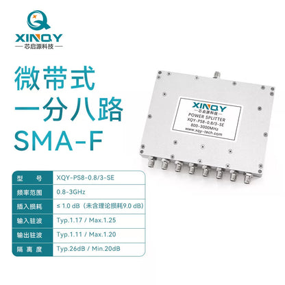 XINQY SMA RF Microstrip Power Divider 0.8/3G Eight-way GPS/GNSS Signal Distribution and Combining Unit 0.8-3GHz Standard Model [1]