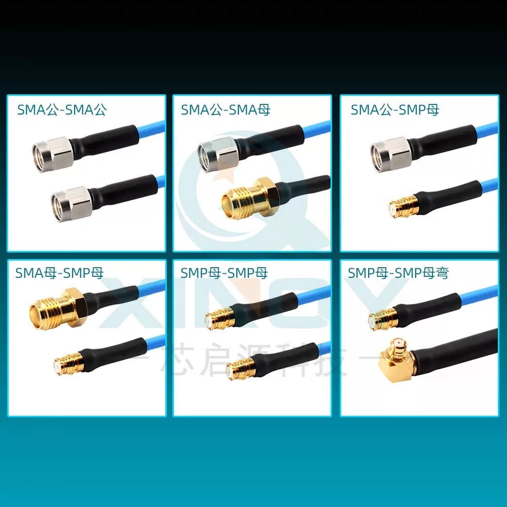 XINQY SMA/SMP RF Connector Cable 18G Low-Loss Stable Phase Flexible Test Cable Assembly SS405 SMP Female Connector - SMP Female Elbow; 0.1m [4]