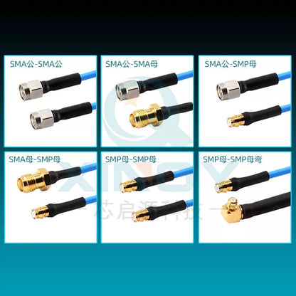 XINQY SMA/SMP RF Connector Cable 18G Low-Loss Stable Phase Flexible Test Cable Assembly SS405 SMP Female Connector - SMP Female Elbow; 1.5m [4]