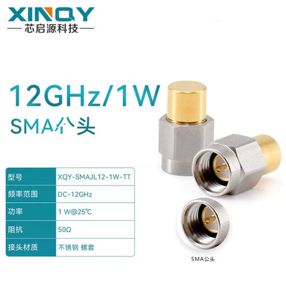 XINQY SMA coaxial terminating load, 0-18G stainless steel 1W 50 ohm, RF plug for network analyzer testing, 12G, VSWR ≤1.15 (4 plugs) [1]
