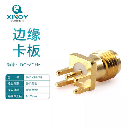XINQY SMA external thread inner hole offset 10 RF connector, right-angle bend, reverse polarity, -55°C to +200°C [1]
