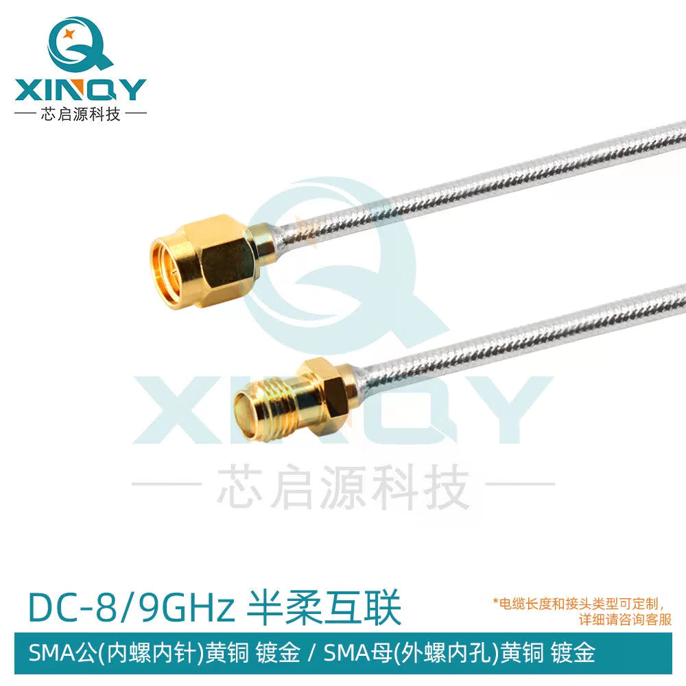 XINQY Semi-Flexible RF Coaxial Cable with SMA Connector 8/9/12G, Tin-Plated Low-Loss Internal Interconnect Cable, SMA Male-SMA Female Connector, 0.15m/2 pieces [1]