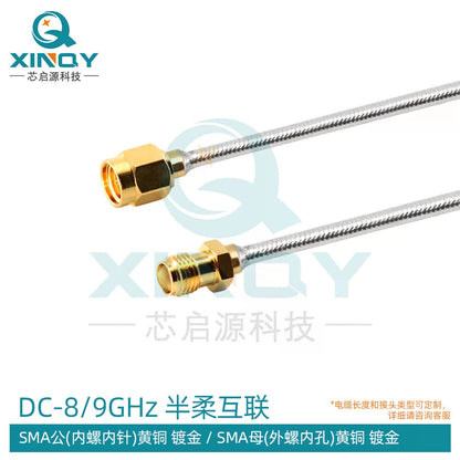 XINQY Semi-Flexible RF Coaxial Cable with SMA Connector 8/9/12G, Tin-Plated Low-Loss Internal Interconnect Cable, SMA Male-SMA Female Connector, 0.15m/2 pieces [1]