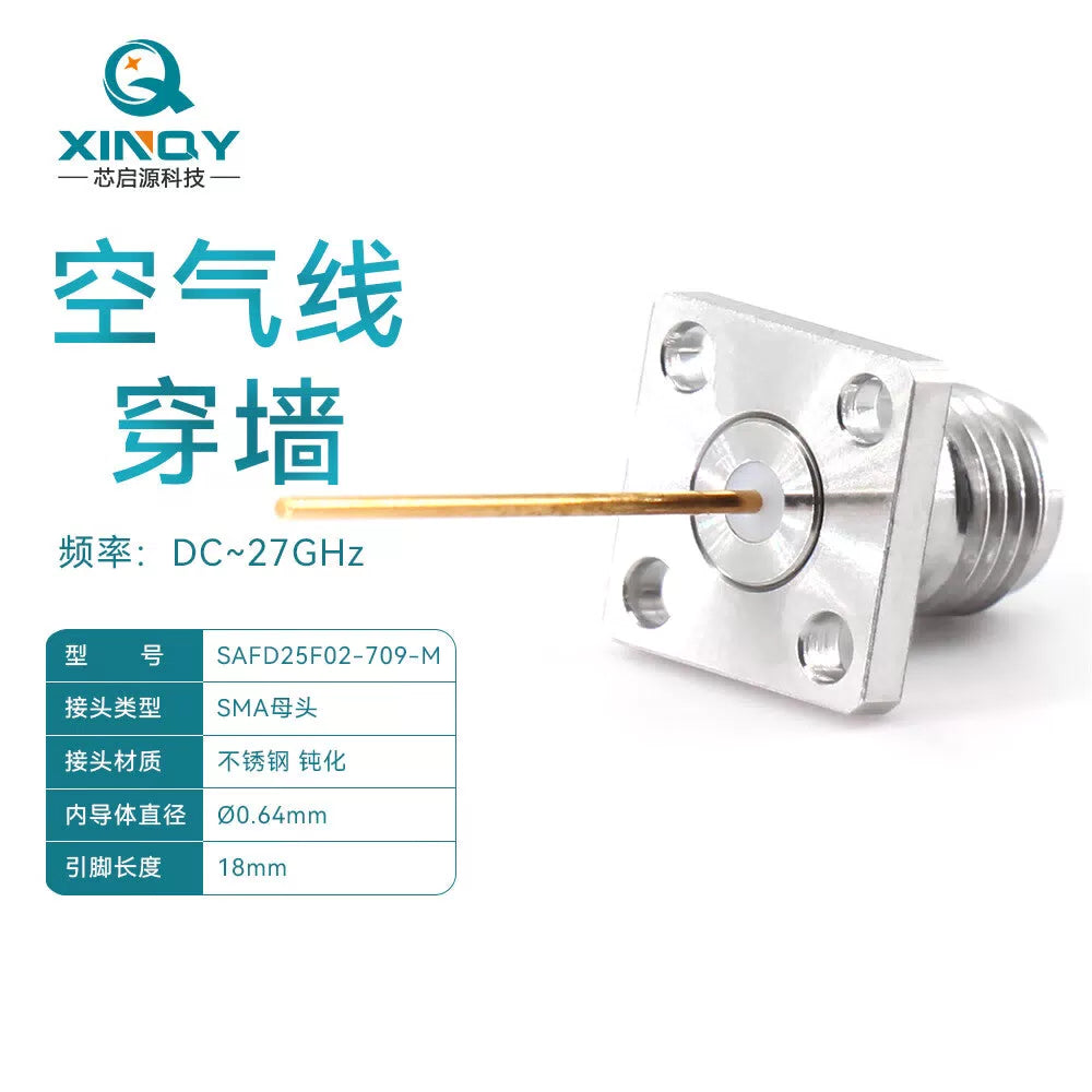 XINQY Through-Wall SMA/KFD Coaxial Connector 0-27GHz PCB Board Mounting SAFD25F02-709M/2 pieces [1]