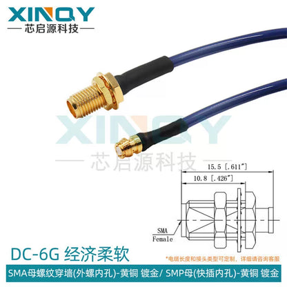XINQY Ultra-Flexible Test Interconnect RF Cable SMA/SMP/GPO Low-Loss Flexible Coaxial Connector SMA Female Thread Through-Wall to SMP (GPO) Female 5m [1]