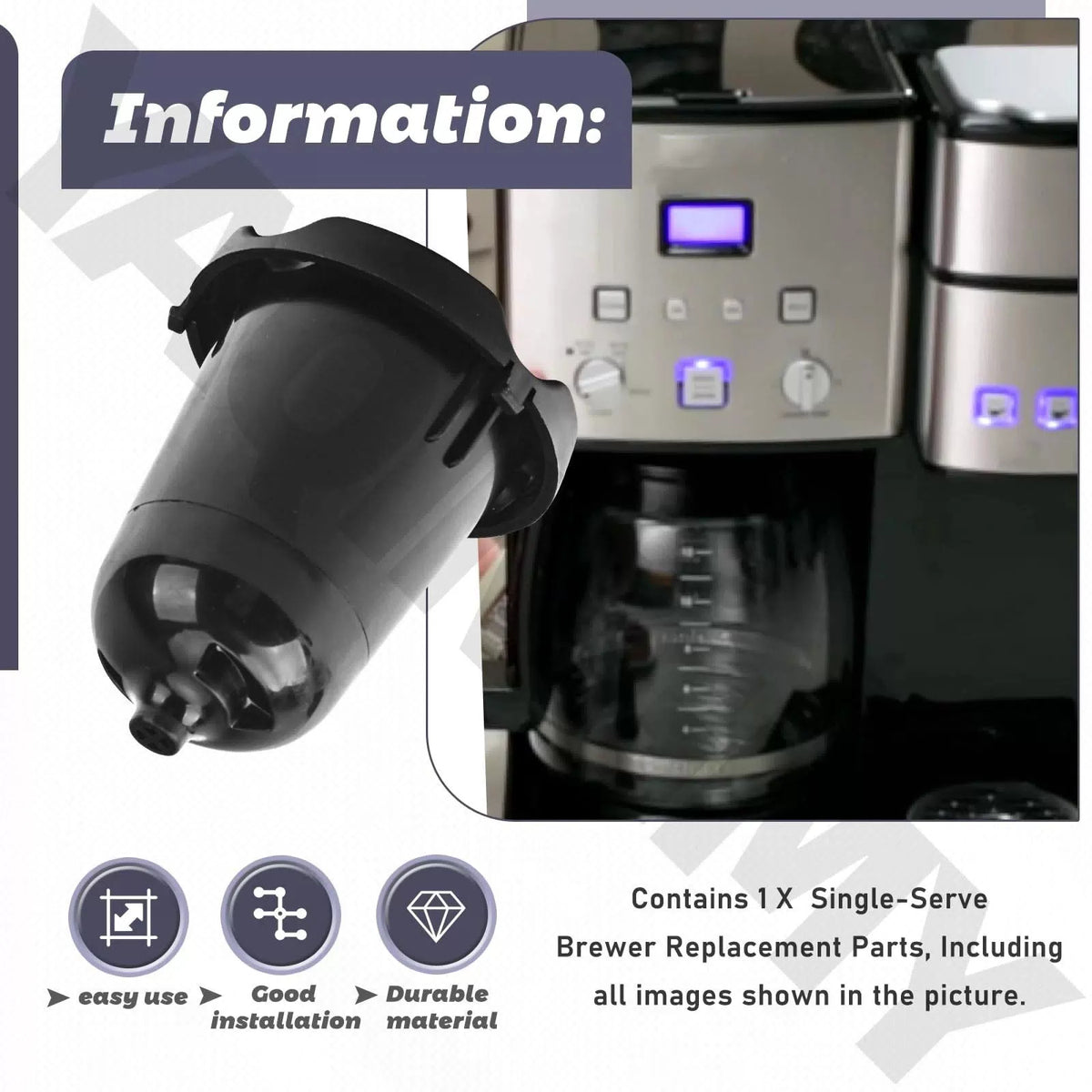 YAQINGMY SS-15P1 Single-Serve Brewer Replacement Parts Compatible NO, Black [5]