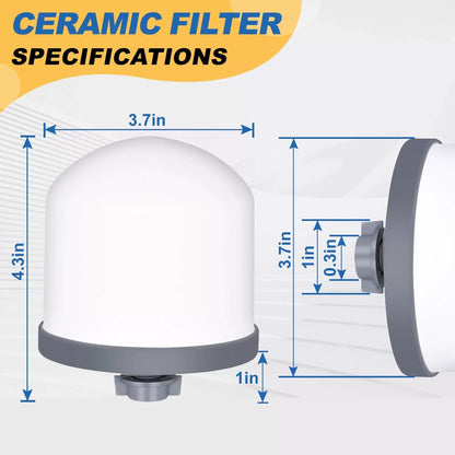 YKMGON 2Pack Replacement Ceramic Dome Water Filter 0.2 Ceramic-2, White [2]