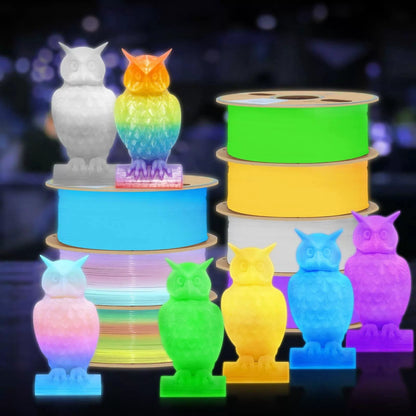YOUSU 3D Printer Filament Glow PLA, 2-green/Blue/Purple/Rainbow 250g*4 [5]