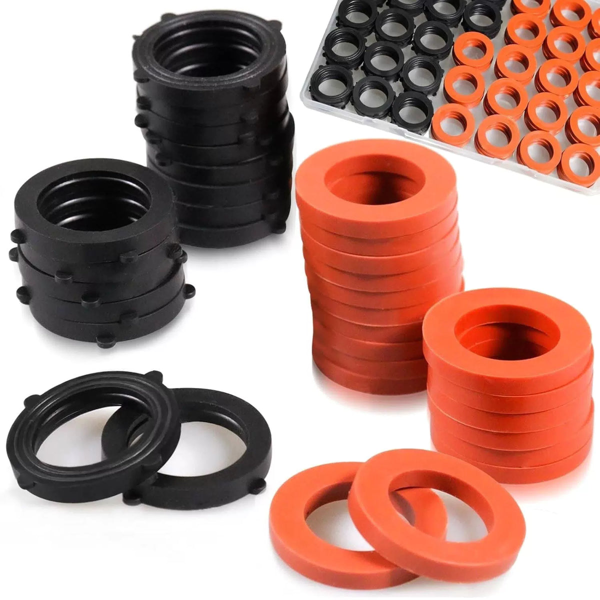 ZDBB 80 Pcs Garden Hose Gasket Rubber Seal, Fits All 80 PCS, red,black [1]