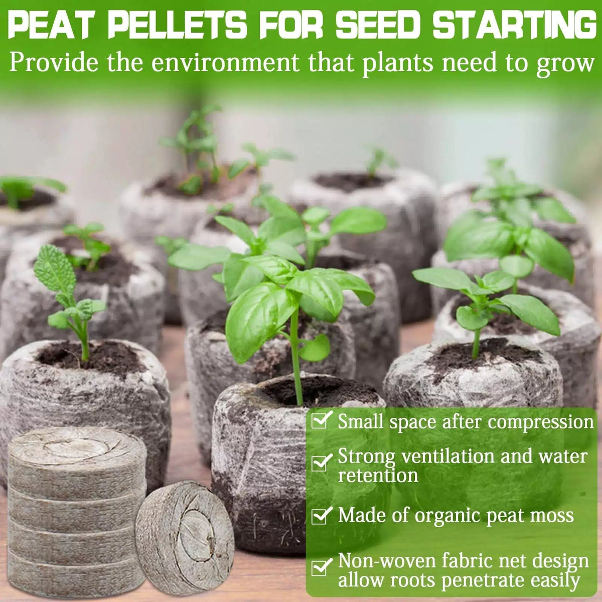 ZeeDix 55Pcs 30mm Seed Starter Pods, Compressed Peat Pellets 30mm, 55pcs [3]