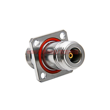 Eastsheep Stainless Steel N-Type Adapter N-KFKG N-Female to N-Female 4-Hole Flange Waterproof Ring 18G 1 piece