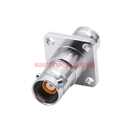 Eastsheep Triax TRB-KFK RF Adapter - Triaxial BNC Female to Female 4-Hole Flange Mounting - 1553B Bus - 1 Unit