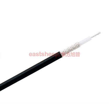 Eastsheep RG316 RF Coaxial Cable DC-6G, Silver-plated Shielded Signal Cable, High-Temperature High-Frequency Teflon Cable, 100 meters, RG316 Black (FEP)