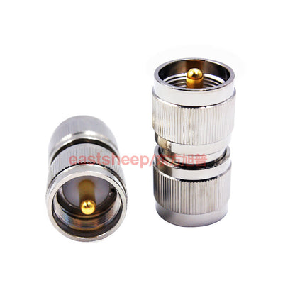 Eastsheep walkie-talkie adapter SL16-JJ M-JJ UHF-JJ M male to male UHF dual male connector, 2-pack