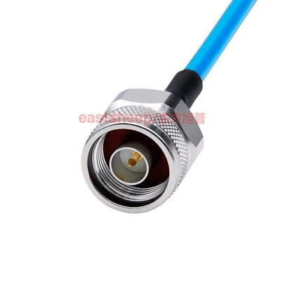 Eastsheep RF cable, N-to-N coaxial feeder, silver-plated extension cable, 1.5m, DC-6G, blue, RG142-N-JJ stainless steel.