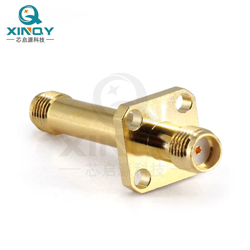 XINQY RF Coaxial Adapter 12G SMA KFK Four-Hole Mounting Flange Adapter, Length 23.8mm/5pcs
