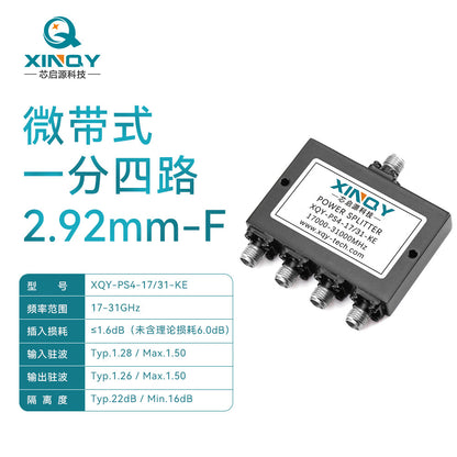 XINQY 2.92mmWave RF Microstrip Power Divider: 1-to-4 18-40G Signal Test Splitter (17-31GHz)