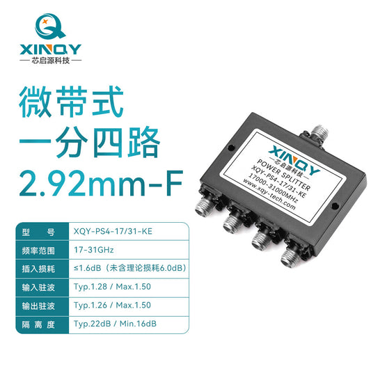 XINQY 2.92mmWave RF Microstrip Power Divider: 1-to-4 18-40G Signal Test Splitter (17-31GHz)