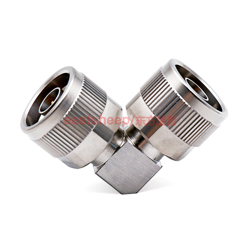 Eastsheep high-frequency adapter, stainless steel, N-JWJG, N-type right-angle bend male to N-male connector, 0-18G, 1 piece per pack.