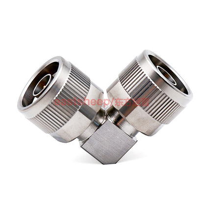 Eastsheep high-frequency adapter, stainless steel, N-JWJG, N-type right-angle bend male to N-male connector, 0-18G, 1 piece per pack.
