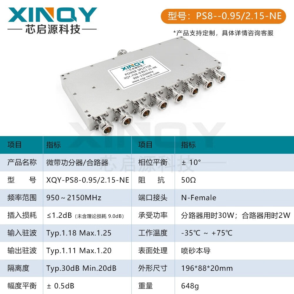 XINQY N/TNC 1-to-8 GNSS/GPS/BeiDou Signal Divider, Satellite Full-Band Antenna Power Divider, SMA Connector (Standard Model)