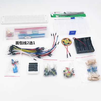 Womu 面包板散件 Beginner Breadboard Electronics Project Kit, 555 Integrated Circuit, 130 Examples, 140 Boxed Wires