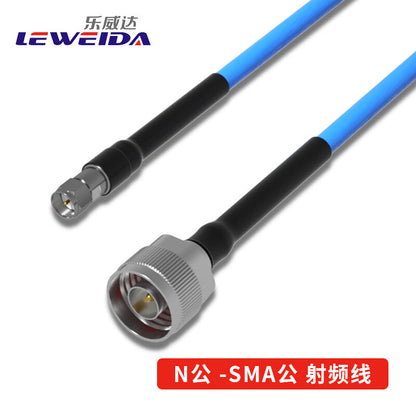LEWEIDA N-male to SMA-male 18G amplitude and phase stabilized RF cable, 50 ohms, high frequency test jumper, silver-plated high temperature wire, 0.5 meters, LWD-NS-JJ-1805