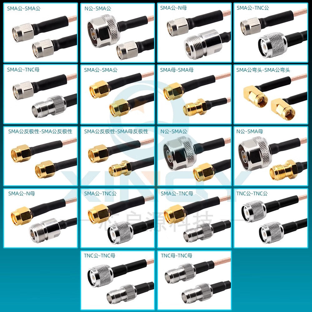 XINQY RG316 RF Cable SMA/N/TNC Extension Feeder 0-6G RF Connector Coaxial Jumper SMA Male Elbow - SMA Male Elbow; 6m/2 pieces