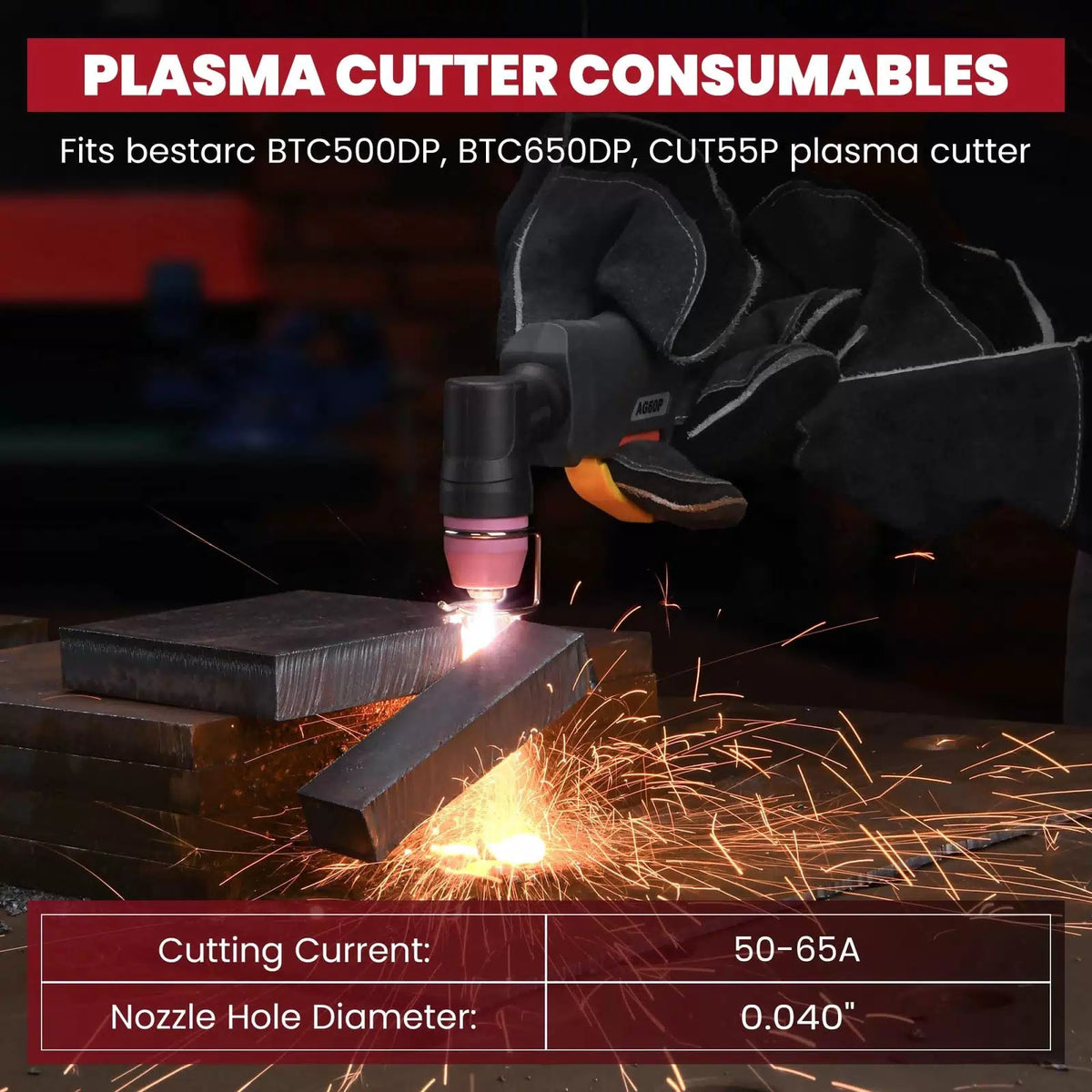 bestarc AG60P Plasma Cutter Consumables Cutting Torch Tip Nozzles AG60P-40PCS [7]
