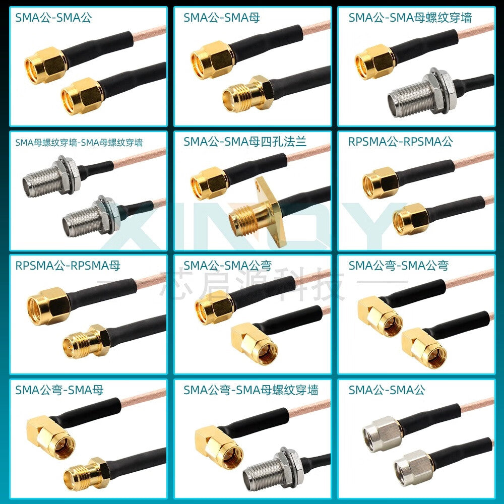 XINQY RF Cable SMA RG316 Coaxial Adapter Cable 6G GPS/WIFI/Feeder Extension Jumper Cable SMA Male to SMA Female; 2m/2 pieces