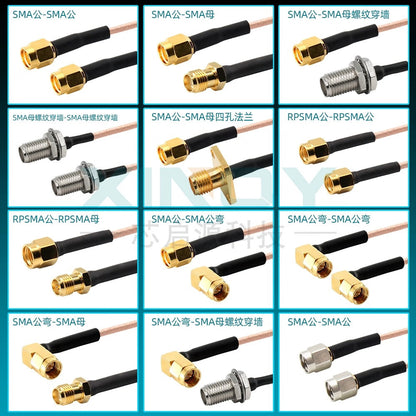XINQY RF Cable SMA RG316 Coaxial Adapter Cable 6G GPS/WIFI/Feeder Extension Jumper Cable SMA Male to SMA Female; 2m/2 pieces