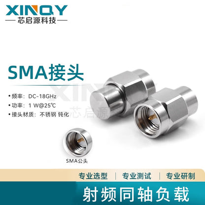 XINQY SMA coaxial terminating load, 0-18G stainless steel 1W 50 ohm, RF plug for network analyzer testing, 18G, VSWR ≤1.25 (4 plugs)