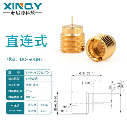 XINQY Threaded Mounting Socket, GPO RF Connector, Semi-Escapement Cavity Embedded Antenna Mount, SMP-JYD08L (40G) 5 Pieces